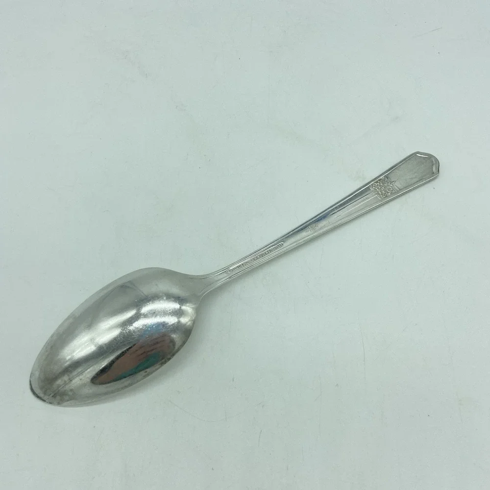 Oneida Silver Rose 5 O'Clock Tea Spoon Silverplate Flatware Spoon 1940 Antique